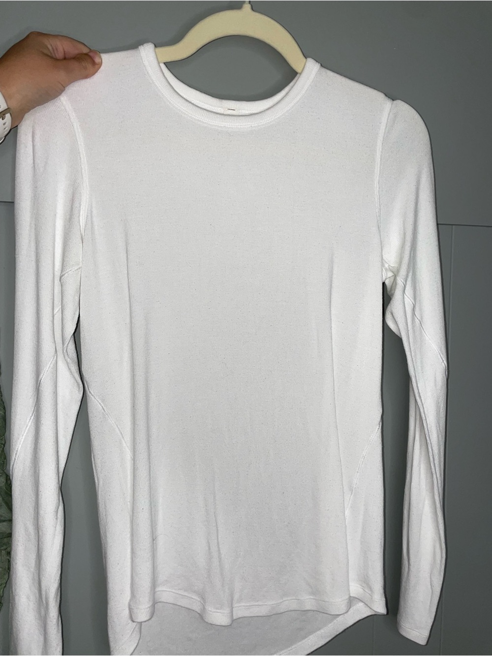 Lululemon Ribbed Long-Sleeve Crewneck Shirt - White
